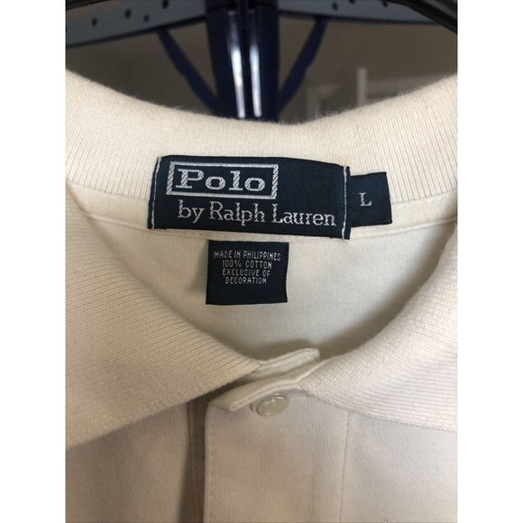 Polo Ralph  Lauren Polo Shirt L Cream - Picture 2 of 3